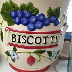 🥖 Vintage Nonni 12" Biscotti Cookie Jar | Hand Painted